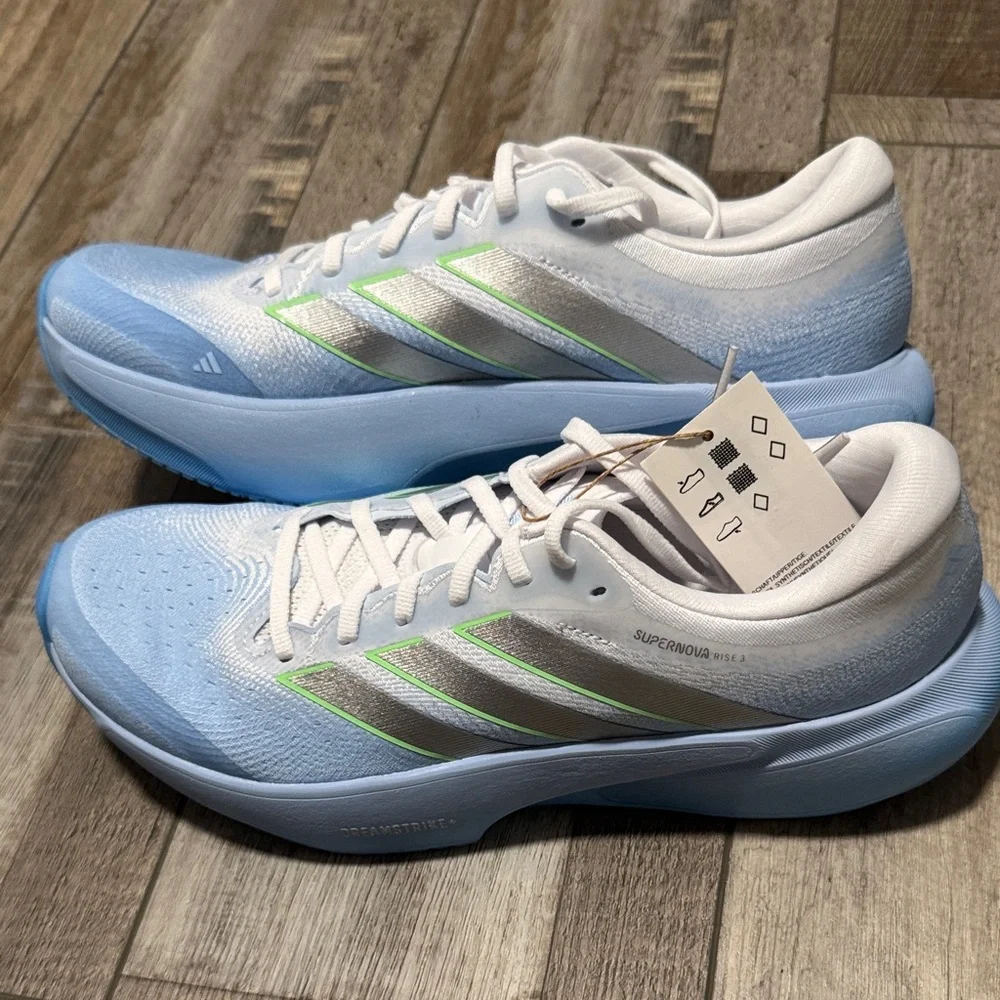 adidas Light Blue, White & Silver Road Running Shoes - Picture 1 of 5